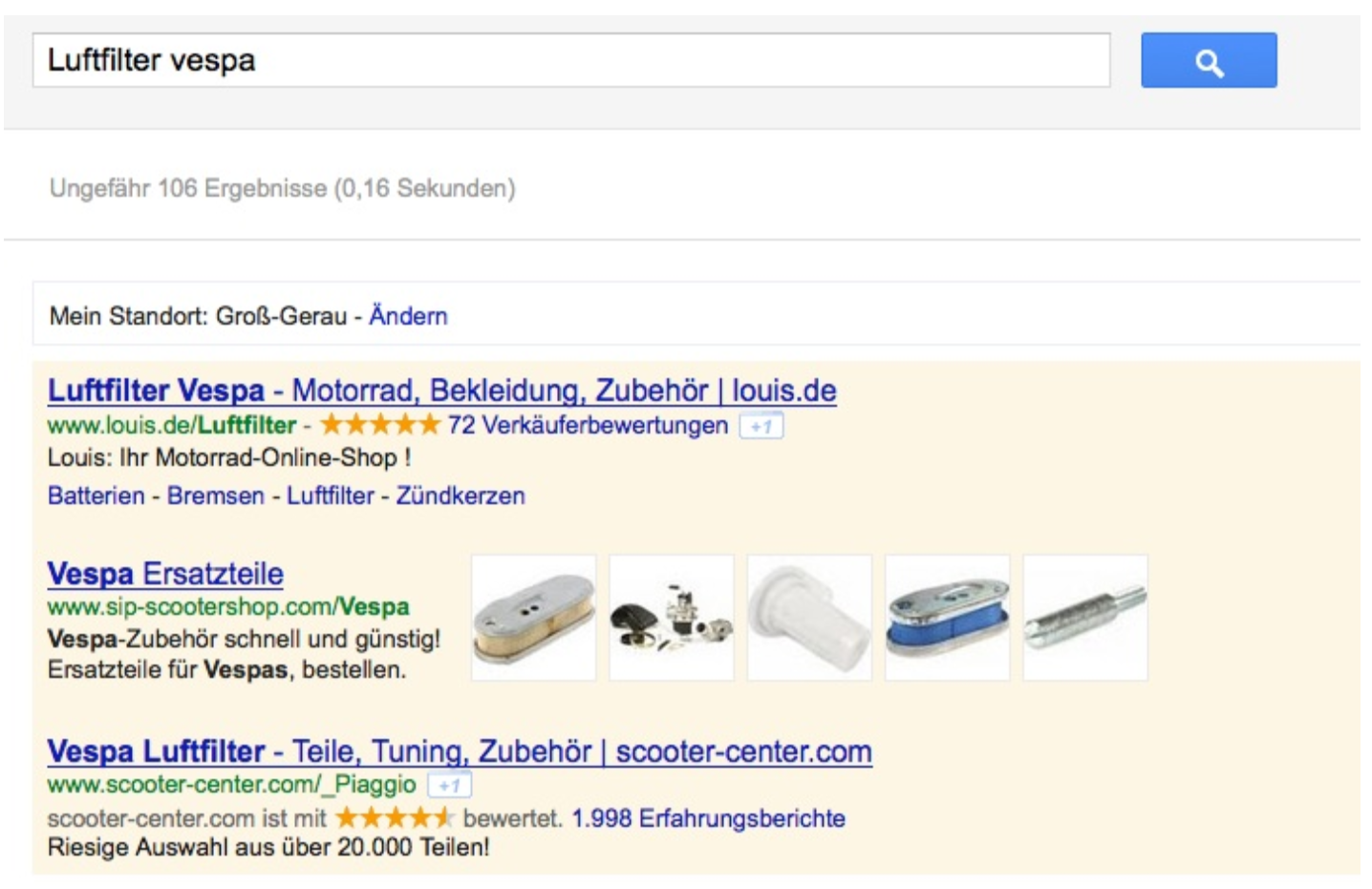 Produktanzeige im Google Shopping Portal